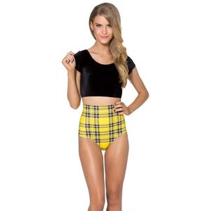 Blackmilk Tartan Yellow Nana Suit Bottom